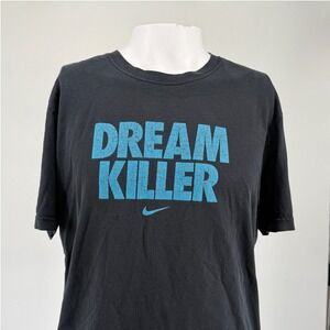 Nike Dream Killer Graphic T-Shirt Mens Large Black Blue Swoosh Regular Fit Tee